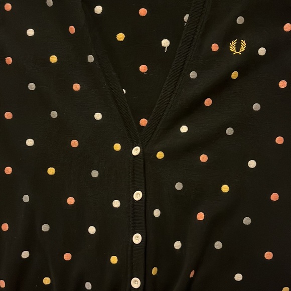 Fred Perry V-neck button-down cardigan with polkadots - Picture 3 of 4